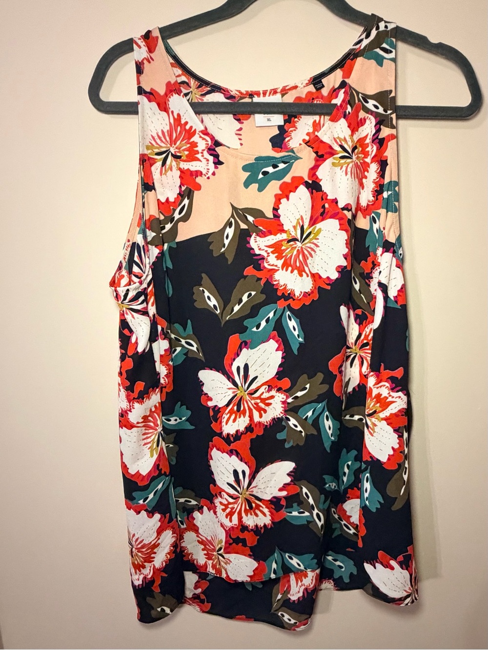 Cabi Floral Cold Shoulder Blouse Top XL